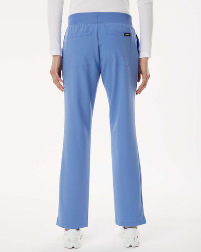 Jaanuu Women's Petite Sizes Xenos Essential Knit-Waist Scrub Pants W20001P #colormdl_Ceil Blue