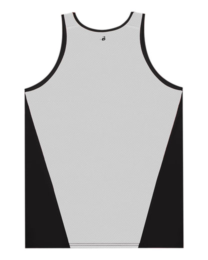Alleson Athletic Men's Ventback Singlet Tank Top 8668 #color_Black/ White