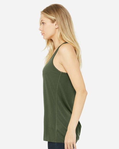 BELLA + CANVAS Women's Flowy Racerback Tank 8800 #colormdl_Military Green