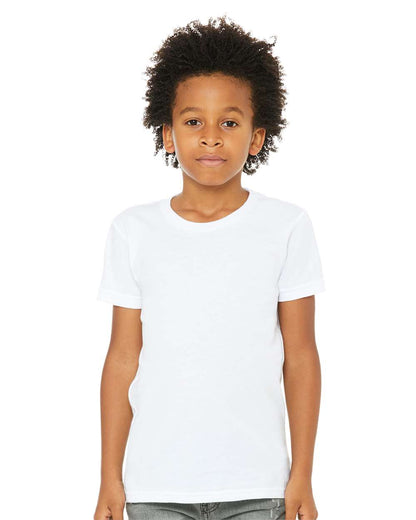 BELLA + CANVAS Youth CVC Jersey Tee 3001YCVC #colormdl_Solid White Blend