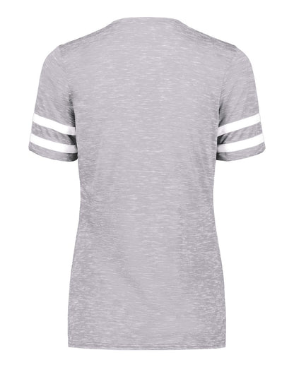 Holloway Women's Eco Revive™ Monterey V-Neck T-Shirt 223245 #color_Athletic Heather/ White