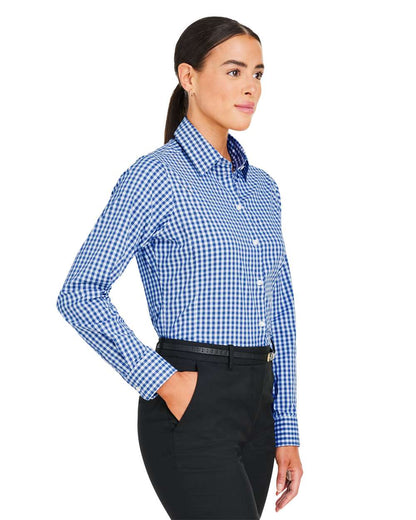 Devon & Jones Women's CrownLux Performance® Gingham Dress Shirt DG536W #colormdl_French Blue/ White