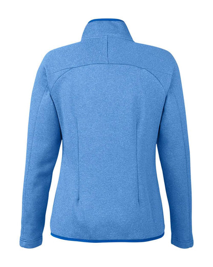 CORE365 Women's Venture Heathered Stripe Full-Zip CE72W #color_True Royal/ White