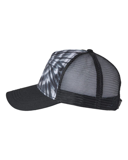 Colortone Tie-Dyed Five-Panel Trucker Cap 9200 #color_Spider Black