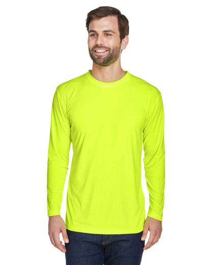 UltraClub Men's Cool & Dry Sport Long Sleeve Performance Interlock T-Shirt 8422 #colormdl_Bright Yellow