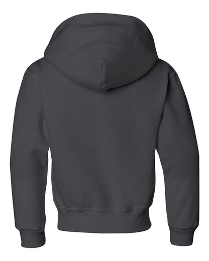JERZEES Youth NuBlend® Hooded Sweatshirt 996YR #color_Charcoal Grey