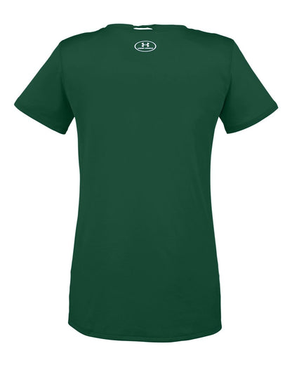 Under Armour Women's Locker 2.0 T-Shirt 1305510 #color_Forest Green/ Metallic Silver