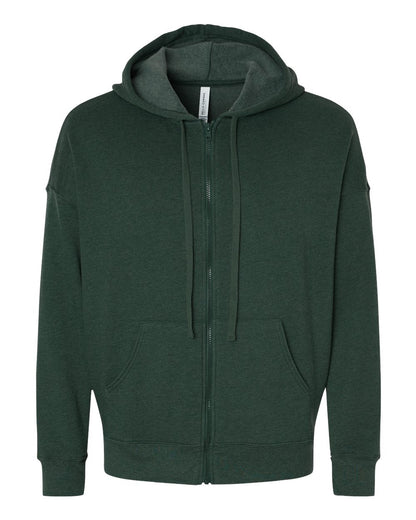 BELLA + CANVAS Sponge Fleece DTM Full-Zip Hoodie 3759 #color_Heather Forest