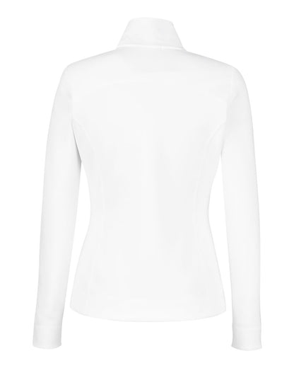 Fairway & Greene Women's Wells Tech Quarter-Zip Pullover F12250 #color_White/ Eclipse