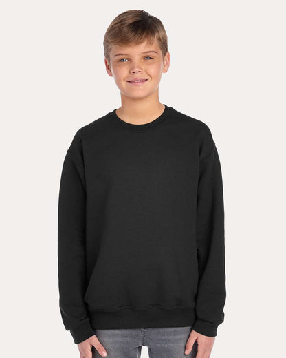 JERZEES Youth NuBlend® Crewneck Sweatshirt 562BR #colormdl_Black