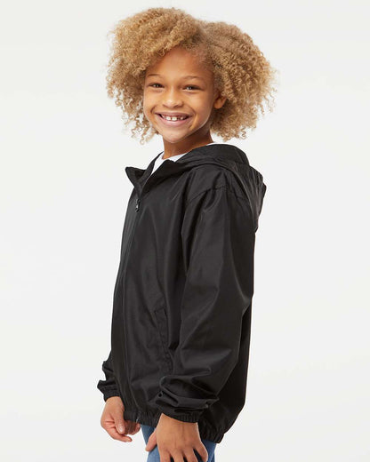 Independent Trading Co. Youth Lightweight Windbreaker Full-Zip Jacket EXP24YWZ #colormdl_Black