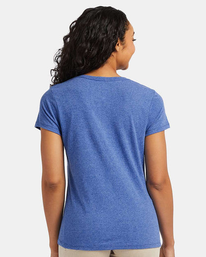 Hanes Women's Perfect-T Triblend V-Neck T-Shirt 42VT #colormdl_Royal Triblend