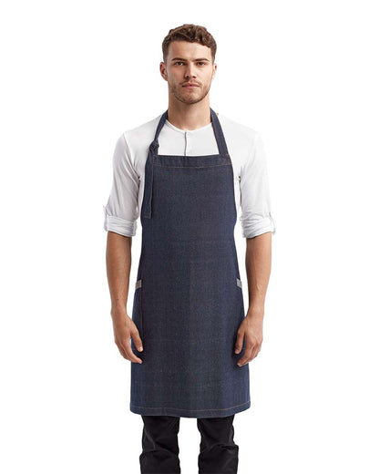 Artisan Collection by Reprime Regenerate Recycled Bib Apron RP122 #colormdl_Indigo Denim