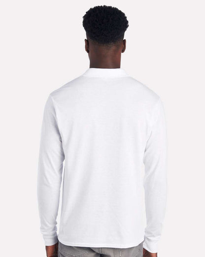 JERZEES Men's Dri-Power® Long Sleeve Polo 437LR #colormdl_White