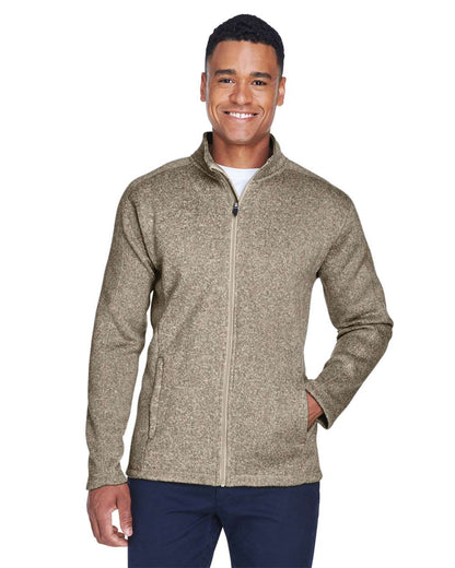 Devon & Jones Men's Bristol Full-Zip Sweater Fleece Jacket DG793 #colormdl_Khaki Heather