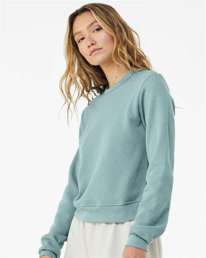 BELLA + CANVAS Women's Sponge Fleece Classic Crewneck Sweatshirt 7511 #colormdl_Heather Blue Lagoon