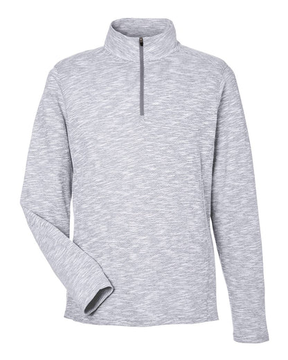 North End Men's Eclipse Jacquard Quarter-Zip Pullover NE415 #color_Platinum Heather