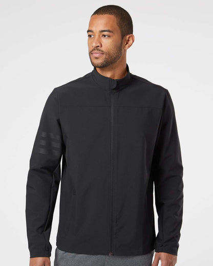 Adidas Men's Wind Resistant Full-Zip Jacket A267 #colormdl_Black/ Black