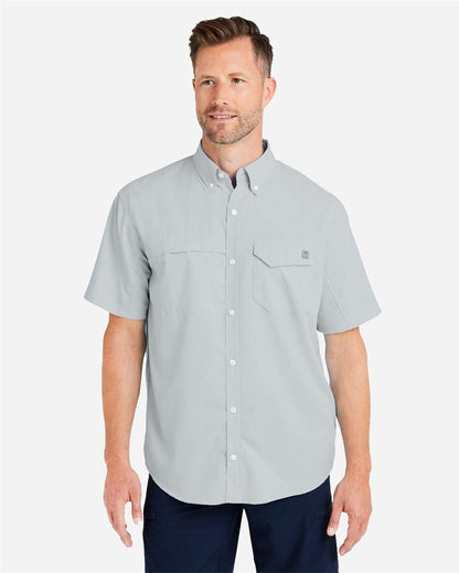 HUK Men's Tide Point Short Sleeve Shirt H150171 #colormdl_Harbor Mist