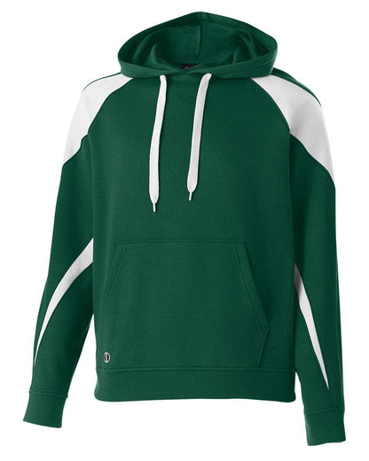 Holloway Youth Prospect Athletic Fleece Hooded Sweatshirt 229646 #color_Forest/ White
