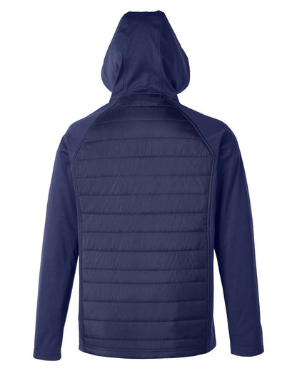 CORE365 Unisex Techno Lite Hybrid Hooded Jacket CE808 #color_Classic Navy