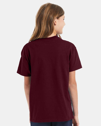 Hanes Authentic Youth T-Shirt 5450 #colormdl_Maroon