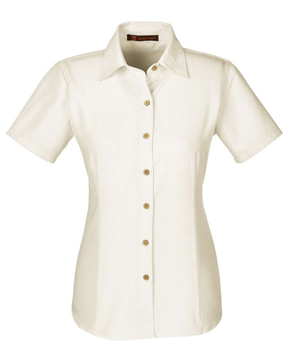 Harriton Women's Barbados Textured Camp Shirt M560W #color_Cream