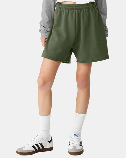 BELLA + CANVAS FWD Fashion Women's Cutoff Fleece Shorts 3797 #colormdl_Military Green