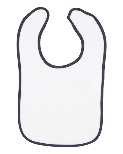 Rabbit Skins Infant Contrast Trim Terry Bib 1003 #color_Navy