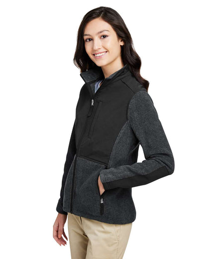 CORE365 Women's Journey Summit Hybrid Full-Zip CE890W #colormdl_Heather Charcoal/ Black