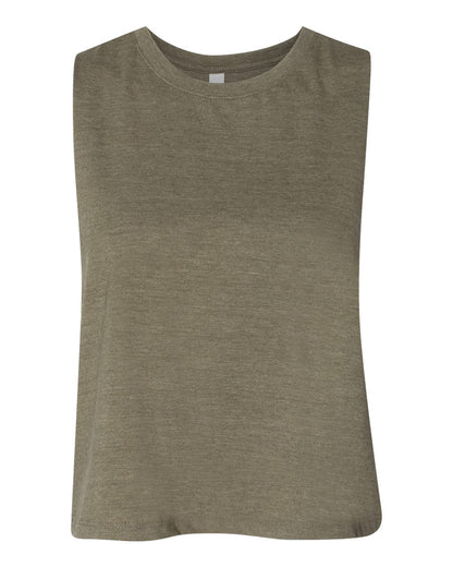 BELLA + CANVAS Women's Racerback Crop Tank 6682 #color_Heather Olive