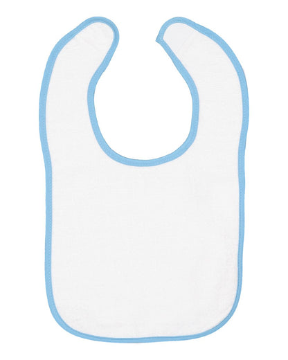 Rabbit Skins Infant Contrast Trim Terry Bib 1003 #color_Light Blue