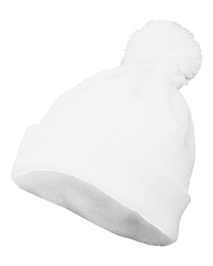 Augusta Sportswear Pom Beanie 6816 #color_White