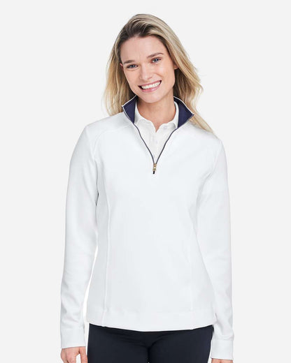 Fairway & Greene Women's Wells Tech Quarter-Zip Pullover F12250 #colormdl_White/ Eclipse
