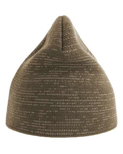 Atlantis Headwear Sustainable Reflective Beanie SHINE #color_Olive