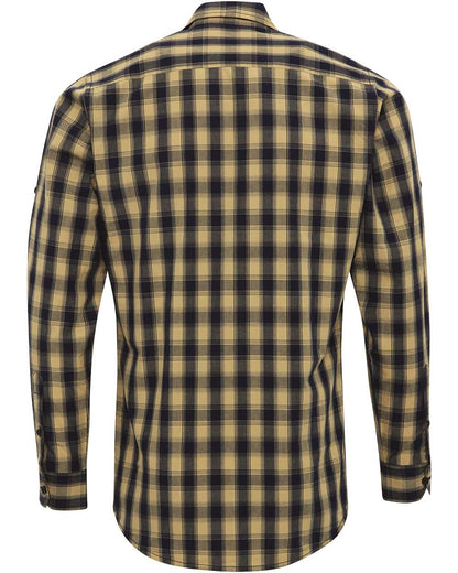 Artisan Collection by Reprime Men's Mulligan Check Cotton Shirt RP250 #color_Camel/ Navy