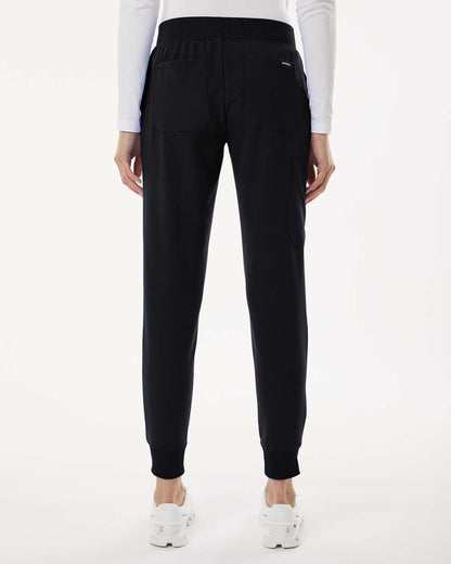 Jaanuu Women's Petite Sizes Silex Knit-Waist Scrub Joggers W20003P #colormdl_Black