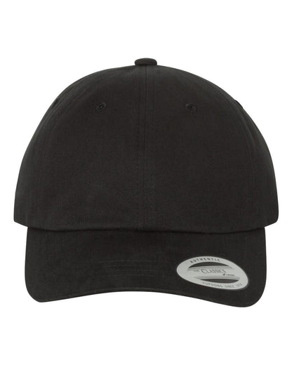YP Classics Peached Cotton Twill Dad Hat 6245PT #color_Black