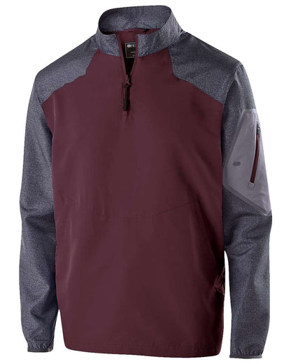 Holloway Men's Raider Quarter-Zip Jacket 229155 #color_Carbon Print/ Maroon