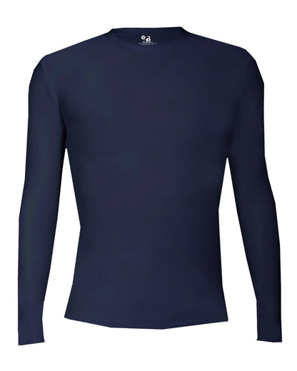 Badger Youth Pro-Compression Long Sleeve T-Shirt 2605 #color_Navy