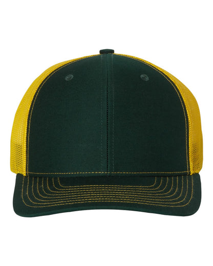 Richardson Snapback Trucker Cap 112 #color_Dark Green/ Yellow