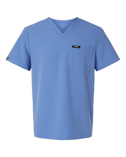 Jaanuu Men's Holmes Everyday 1-Pocket Scrub V-Neck Top M10001 #color_Ceil Blue