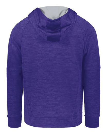 Holloway Youth All-Pro Performance Fleece Hooded Sweatshirt 223680 #color_Purple Heather/ Silver