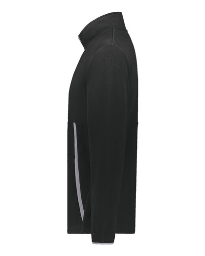Augusta Sportswear Youth Eco Revive™ Polar Fleece Quarter-Zip Pullover 6856 #color_Black