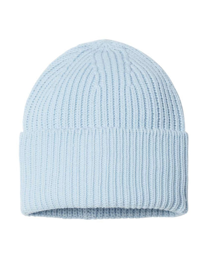 Atlantis Headwear Sustainable Chunky Rib Cuffed Beanie OAK #color_Light Blue