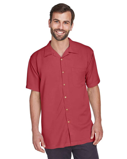Harriton Men's Bahama Cord Camp Shirt M570 #colormdl_Tile Red