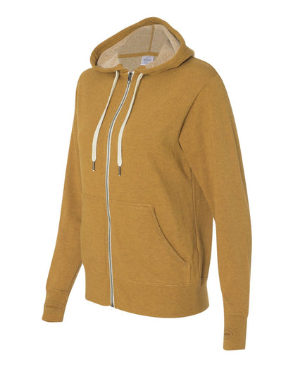 Independent Trading Co. Heathered French Terry Full-Zip Hooded Sweatshirt PRM90HTZ #color_Golden Wheat Heather