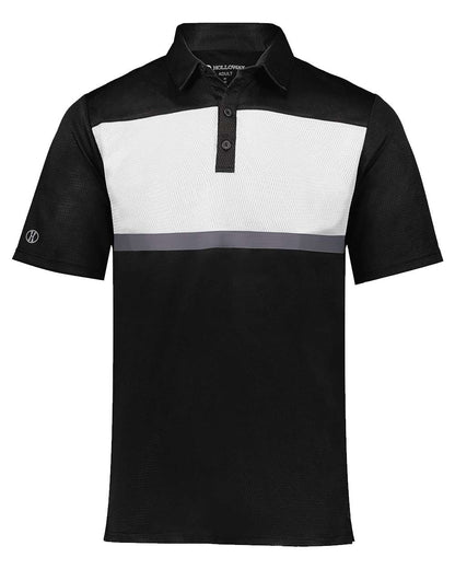 Holloway Men's Dry-Excel™ Prism Bold Polo 222576 #color_Black/ White