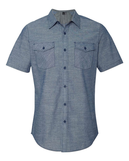 Burnside Chambray Short Sleeve Shirt 9255 #color_Light Denim