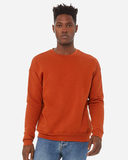 BELLA + CANVAS Unisex Sponge Fleece Drop Shoulder Crewneck Sweatshirt 3945 #colormdl_Brick
